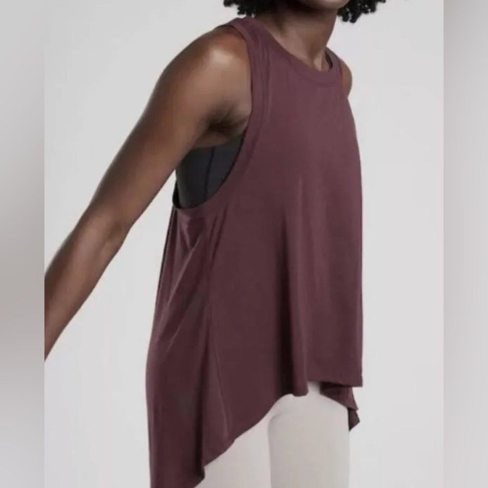 Athleta Essence Relaxed High-Low Tank: Antique Burgundy